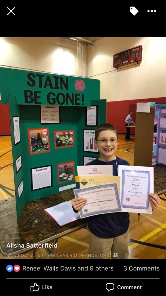 Western Elementary Student Qualifies for State Science Fair