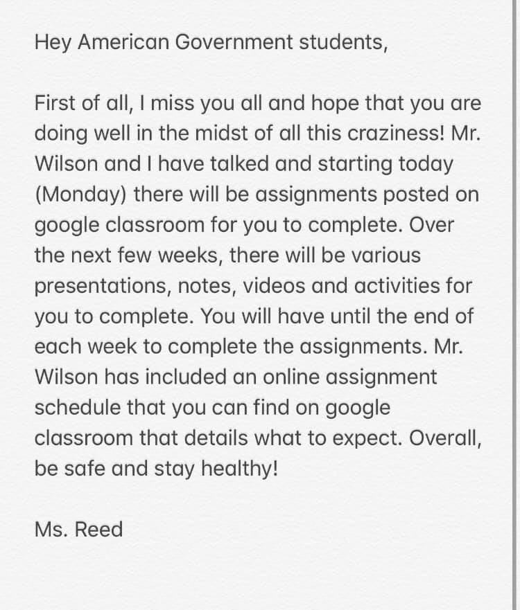 From Miss Reed